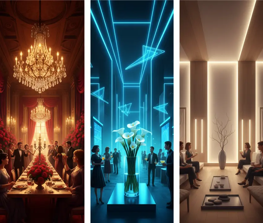 مقایسه سبک‌های دیزاین مراسم