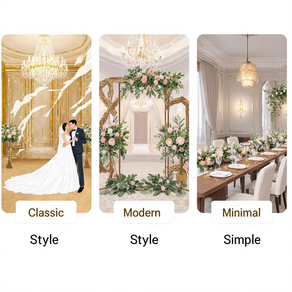 مقایسه سبک‌های دیزاین مراسم: کلاسیک، مدرن و مینیمال - نوا آرا