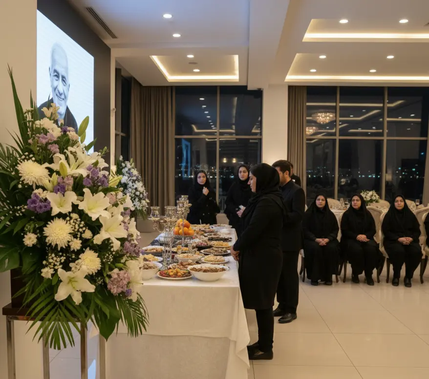 تزیینات و گل‌آرایی مراسم چهلم و هفت در کرج | نوا آرا بهترین مجری خدمات کفن و دفن و مراسم ترحیم